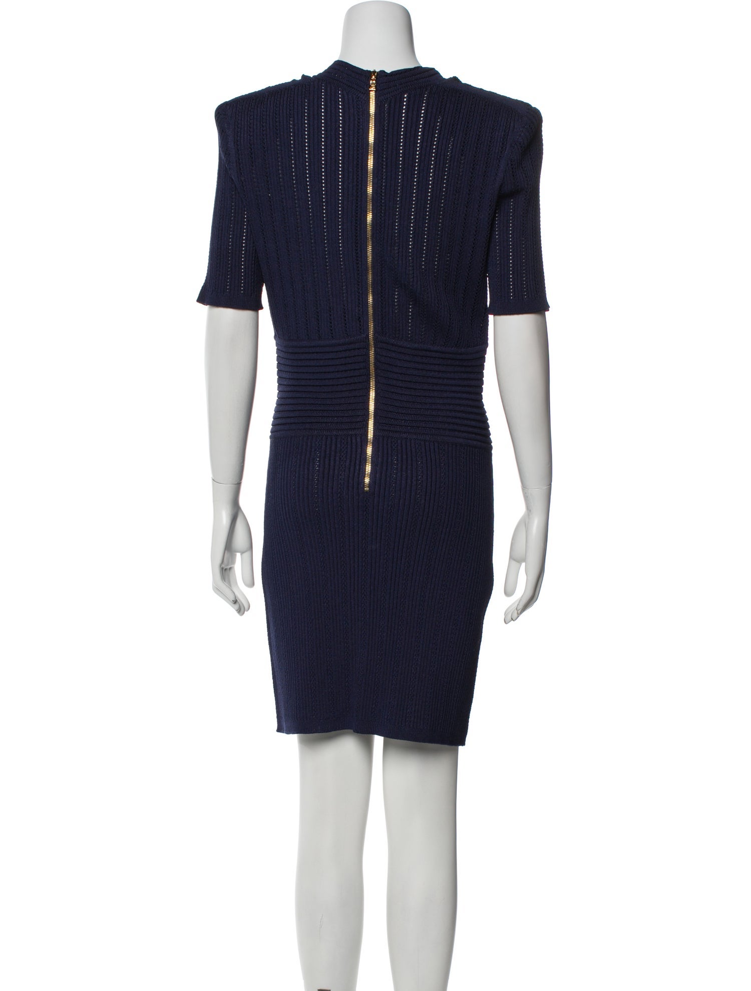 Balmain V-Neck Knee-Length Dress